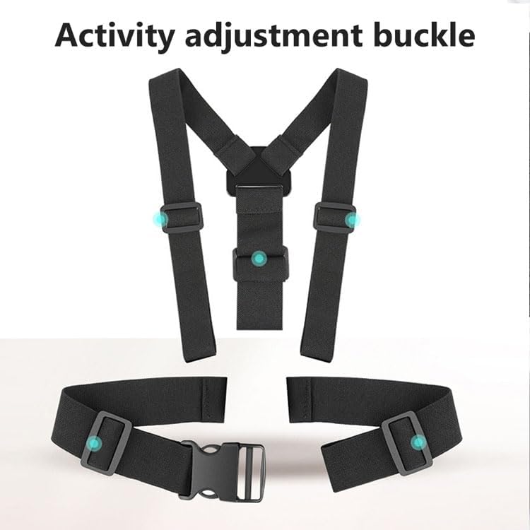 Reflex Camera Video Recording Chest Harness Strap compatible with Go Pro Hero 13-3, D J I Osmo Action - Hands-Free Filming for Sports and Adventures - Black - Image 3